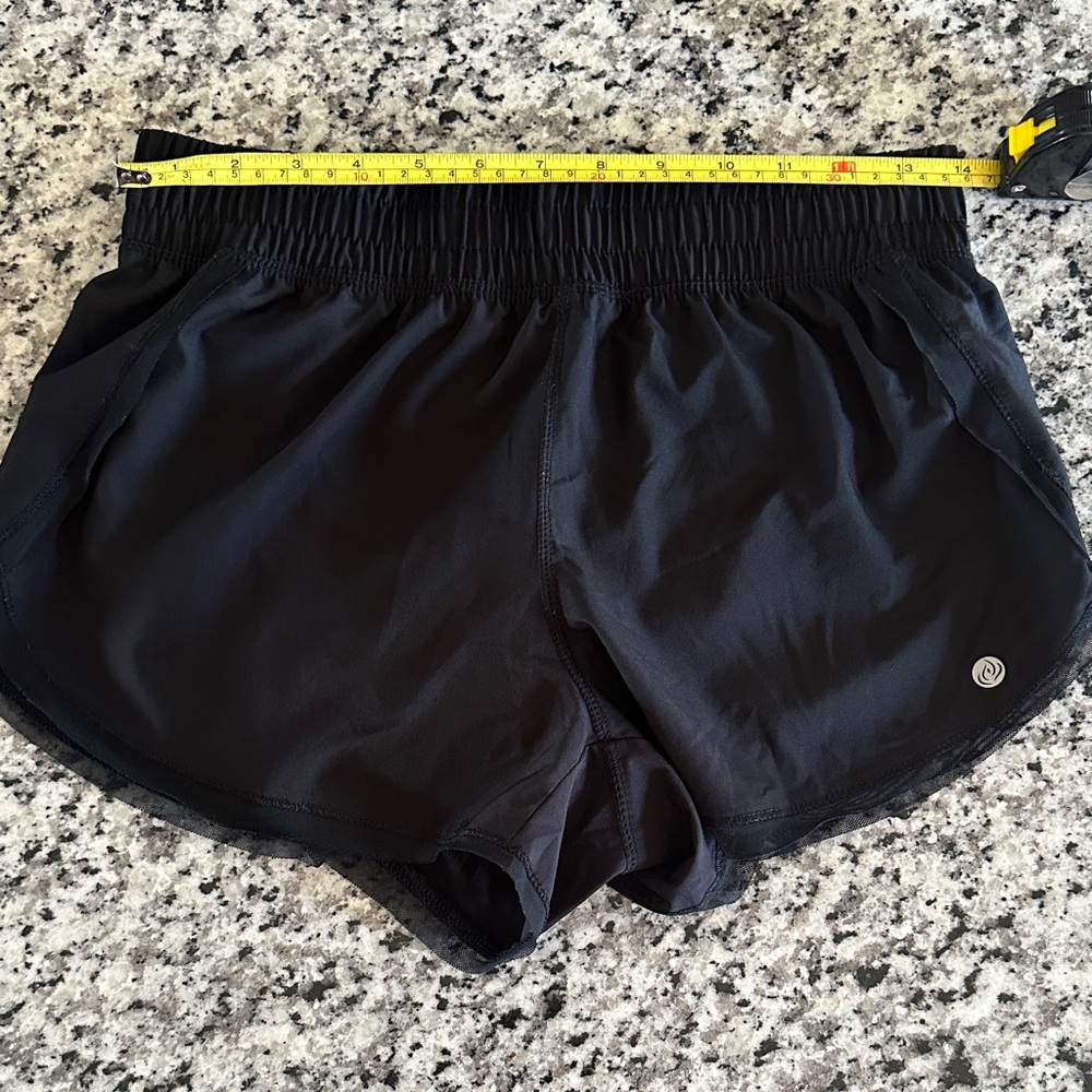 Apana Women's Black Athletic Mesh Bottom Shorts